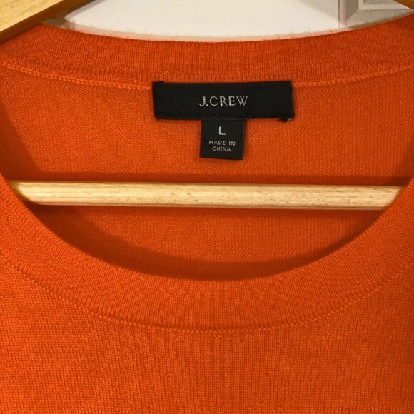 J.Crew Re-Imagined Merino Margot Crewneck Sweater – Brilliant Sunset – SZ L - Picture 3 of 4